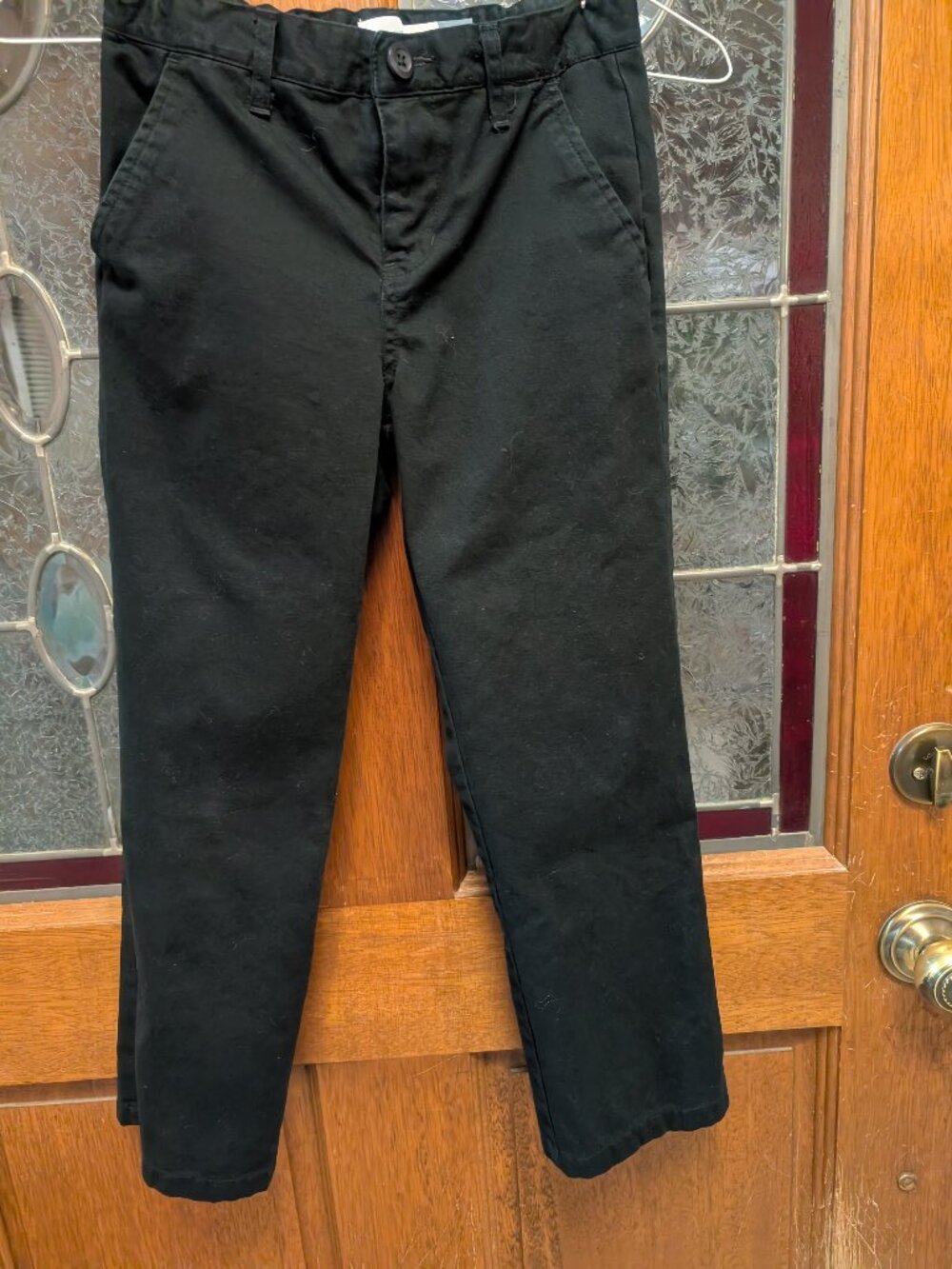 Boys Black chino pants, size 7